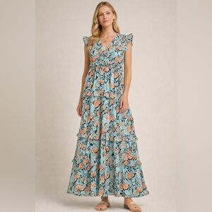 Bindu Kassandra Tiered Ruffle Maxi Dress (Size M)